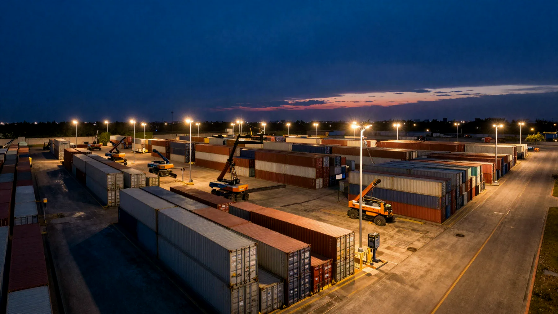 Vista aérea do depot de containers da Lechman Terminais